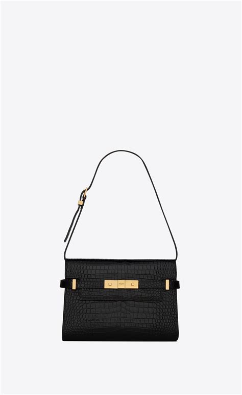 ysl manhattan crocodile|Saint Laurent Manhattan Medium Shoulder Bag in .